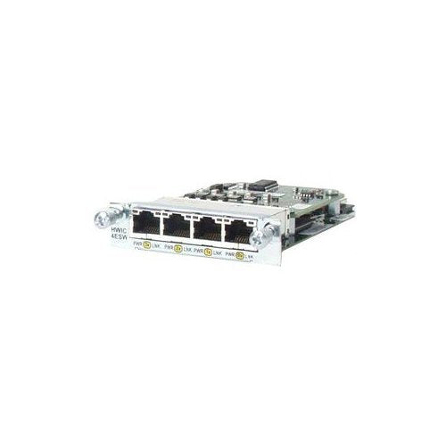 Cisco EtherSwitch HWIC - Switch - Managed - 4 x 10/100 (PoE) - plug-in module - PoE - refurbished