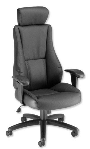 Winsor Black Leather Chair With Headrest EX000213