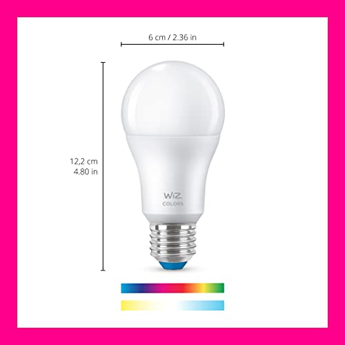 WiZ Colors - LED light bulb - shape: A60 - frosted finish - E27 - 8 W (equivalent 60 W) - class A+ - 16 million colours/warm white to daylight - 2200-6500 K (pack of 2)