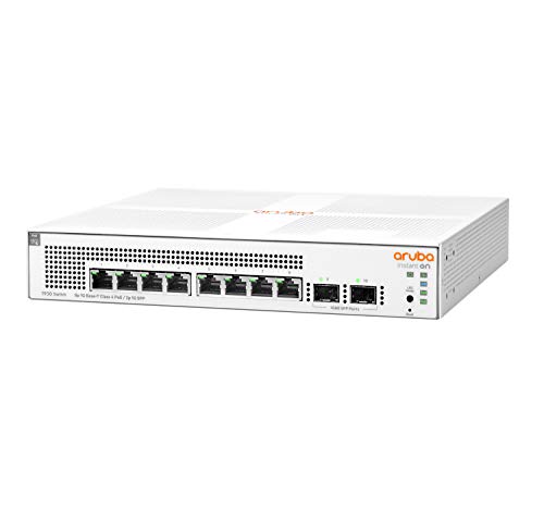 HPE Aruba Instant On 1930 8G Class4 PoE 2SFP 124W Switch - Switch - L3 - Managed - 8 x 10/100/1000 (PoE) + 2 x Gigabit SFP - rack-mountable - PoE (124 W)