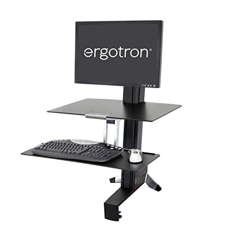 Ergotron WorkFit-S Single HD with Worksurface+ - Stand (tray, desk clamp mount, pivot, column) for LCD display / keyboard / mouse - screen size: up to 30"