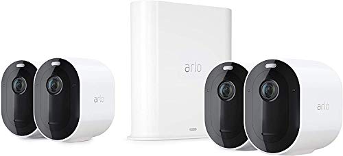 Arlo Pro 3 Wire-Free Security Camera System - Gateway + camera(s) - wireless - 802.11b, 802.11g, 802.11n - 4 camera(s) - white