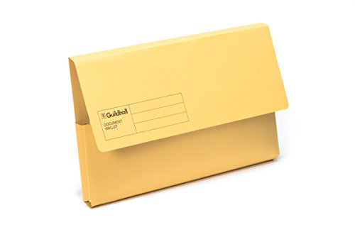 Best Value Exacompta Guildhall Document Wallets, 285 gsm, Foolscap - Yellow, Pack of 50