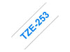 Brother TZe-253 - Blue on white - Roll (2.4 cm x 8 m) 1 roll(s) laminated tape - for Brother PT-D600, P750, P950, P-Touch PT-D800, E550, P900, P950, P-Touch Cube Pro PT-P910