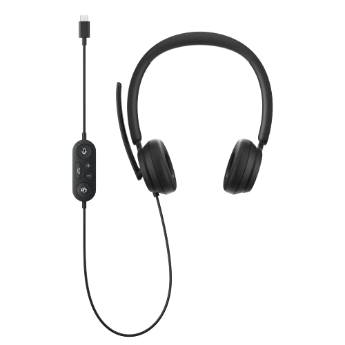 Microsoft Modern USB C Wired Binaural Office Headset Black