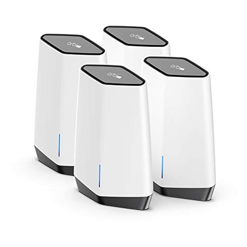 NETGEAR Orbi Pro SXK80B4 - Wi-Fi system (router, 3 extenders) - mesh - GigE, 2.5 GigE - 802.11a/b/g/n/ac/ax - Tri-Band - wall-mountable, ceiling-mountable