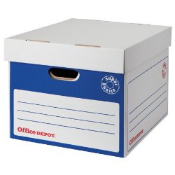 Best Value Super Strong Easy Assembly Archive Box White/Blue