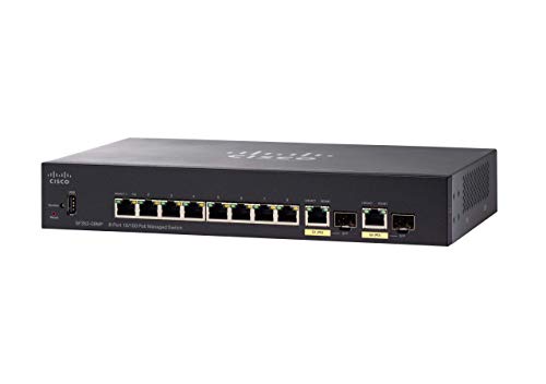 Cisco Small Business SF352-08MP - Switch - L3 - Managed - 8 x 10/100 (PoE+) + 2 x combo Gigabit Ethernet/Gigabit SFP - desktop - PoE+ (128 W)