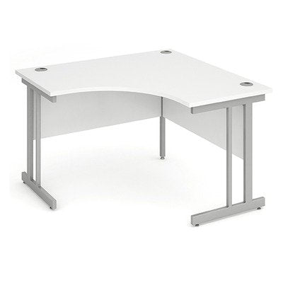 Dynamic Impulse 1200mm Corner Desk White Top Silver Cantilever Leg I000318