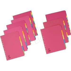 Best Value Concord Bright Subject Dividers Europunched 5-Part A4 Assorted Ref 50699