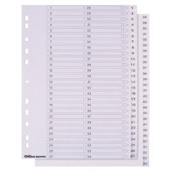 Best Value Polypropylene Dividers A4 1-54 Numeric White