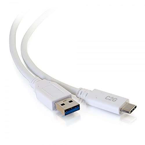 C2G 3ft USB C 3.0 to USB Cable - USB C to USB A - M/M - USB cable - USB Type A (M) to USB-C (M) - USB 3.1 - 30 V - 3 A - 91.4 cm - white