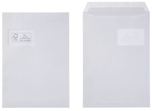 Best Value FSC Peel & Seal Envelopes - Window C4 - 100gsm - Box of 250