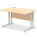 Impulse 1800 x 600mm Straight Desk Maple Top Silver Cantilever Leg MI002425