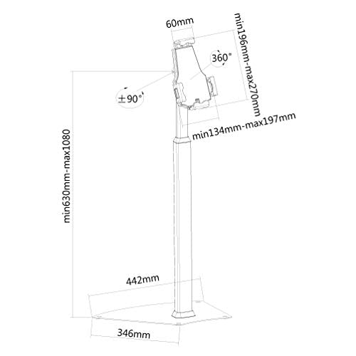 Neomounts by Newstar TABLET-S200 - Stand - for tablet - lockable - silver - screen size: 9.7"-10.5" - floor-standing