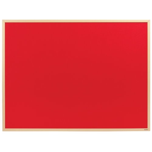 Best Value Felt Notice Board Red 1200 x 900 mm