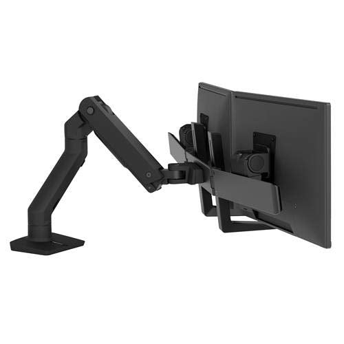 Ergotron HX Desk Dual Monitor Arm - Mounting kit (handle, articulating arm, desk clamp mount, grommet mount, 2 pivots, mounting hardware, hinge, extension part) - for 2 monitors - matte black - screen size: up to 32" - desktop