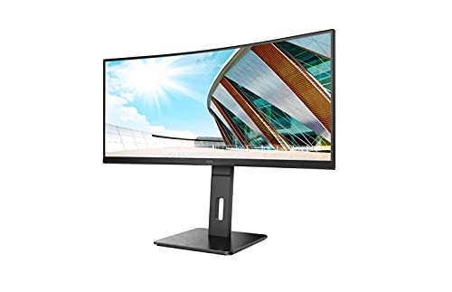 AOC CU34P2A - LED monitor - curved - 34" - 3440 x 1440 Ultra WQHD @ 100 Hz - VA - 300 cd/m - 3000:1 - 1 ms - 2xHDMI, DisplayPort - speakers - black