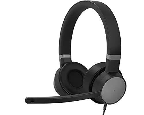 Lenovo Go - Headset - on-ear - wired - active noise cancelling - USB-C - thunder black - Certified for Skype for Business, Certified for Microsoft Teams - for IdeaPad S340-14, ThinkCentre M80s Gen 3, M90a Gen 3, M90a Pro Gen 3, M90t Gen 3, V15 IML