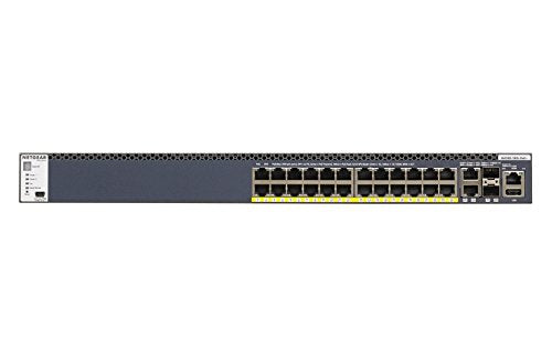 NETGEAR M4300-28G-PoE+ - Switch - L3 - Managed - 2 x 10/100/1000/10000 + 2 x 10 Gigabit SFP+ + 24 x 10/100/1000 (PoE+) - front to back airflow - rack-mountable - PoE+ (720 W)