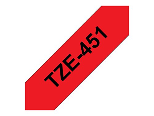 Brother TZe-451 - Standard adhesive - black on red - Roll (2.4 cm x 8 m) 1 roll(s) laminated tape - for Brother PT-D600, P-Touch PT-3600, D800, E550, E800, P750, P900, P950, P-Touch EDGE PT-P750