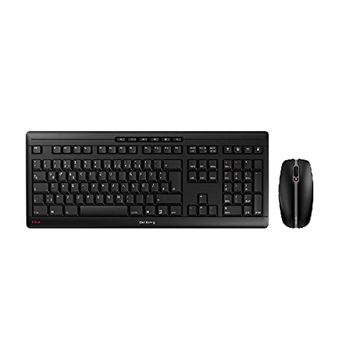 Cherry Stream Wireless Desktop Combo QWERTY English UK Keyboard and 6 Button 2400 DPI Mouse Black