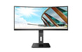 AOC CU34P2A - LED monitor - curved - 34" - 3440 x 1440 Ultra WQHD @ 100 Hz - VA - 300 cd/m - 3000:1 - 1 ms - 2xHDMI, DisplayPort - speakers - black