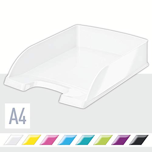 Best Value Leitz A4 Letter Tray, Pearl White, WOW Range, 52263001