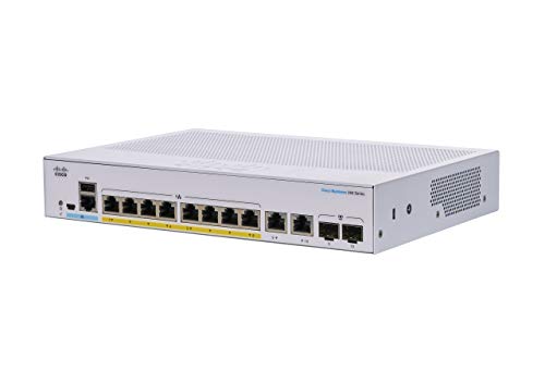 Cisco Business 350 Series 350-8FP-E-2G - Switch - L3 - Managed - 8 x 10/100/1000 (PoE+) + 2 x combo SFP - rack-mountable - PoE+ (120 W)