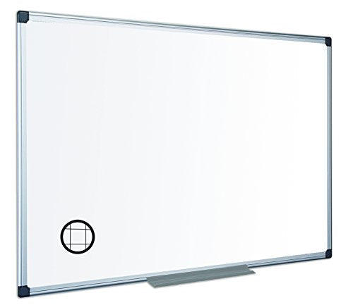 Best Value Bi-Office Whiteboard Maya, Two-Sided Melamine, Plain/Gridded, Aluminium Frame, 180 x 120 cm