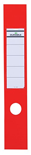 Best Value Durable 809003 Ordofix Self-Adhesive Spine Labels for Lever Arch File - Red, Pack of 10