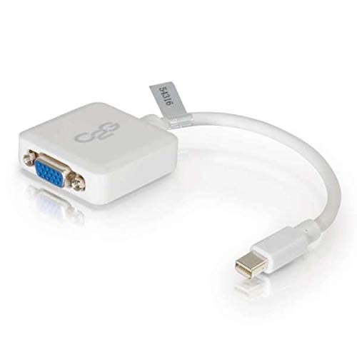 C2G 20cm Mini DisplayPort to VGA Adapter - Thunderbolt to VGA Converter M/F - White - DisplayPort cable - Mini DisplayPort (M) to HD-15 (VGA) (F) - 20 cm - white