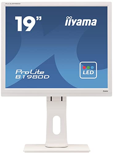 iiyama ProLite B1980D-W1 - LED monitor - 19" - 1280 x 1024 @ 60 Hz - TN - 250 cd/mï¿½ - 1000:1 - 5 ms - DVI, VGA - matt white