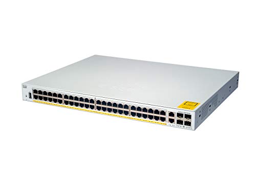 Cisco Catalyst 1000-48P-4G-L - Switch - Managed - 24 x 10/100/1000 (PoE+) + 24 x 10/100/1000 + 4 x Gigabit SFP (uplink) - rack-mountable - PoE+ (370 W)