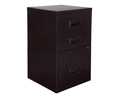 Best Value Dams 3Drawer Beech Wood Filing Cabinet Black