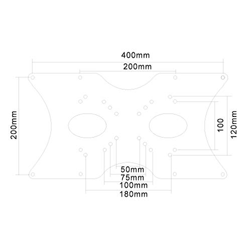 NewStar VESA Conversion Plate from VESA 75x75mm & 100x100mm to 200x100mm, 200x200mm & 400x200mm - Silver - Mounting component (VESA adapter plate) for LCD / plasma panel - silver - screen size: 22"-52"