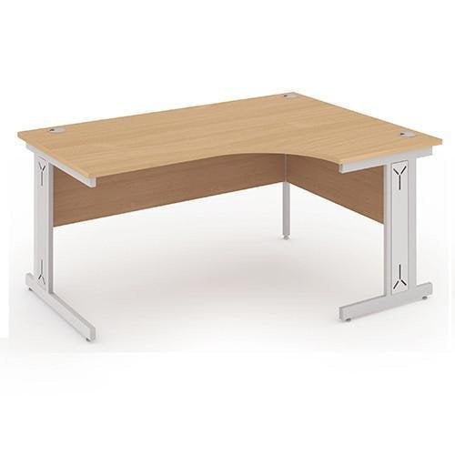 Dynamic Impulse 1800mm Right Crescent Desk Beech Top Silver Cable Managed Leg I000475