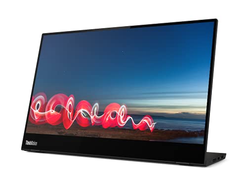 Lenovo ThinkVision M14t - LED monitor - 14" (14" viewable) - portable - touchscreen - 1920 x 1080 Full HD (1080p) @ 60 Hz - 300 cd/m - 700:1 - 6 ms - 2xUSB-C - raven black