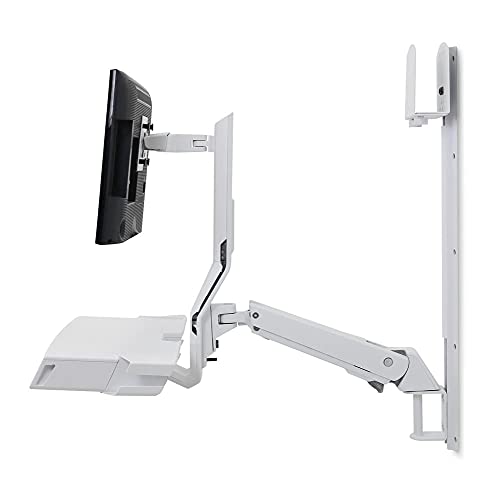 Ergotron SV Combo System with Worksurface & Pan, Small CPU Holder - Mounting kit (CPU holder, wrist rest, wall mount bracket, track mount bracket kit, slide-out mouse tray, monitor mount, barcode scanner and mouse holder, combo arm, work surface with keyboard tray) - for LCD display / PC equipment (Lift and Pivot) - aluminium, high-grade plastic - white - screen size: up to 24" - wall-mountable