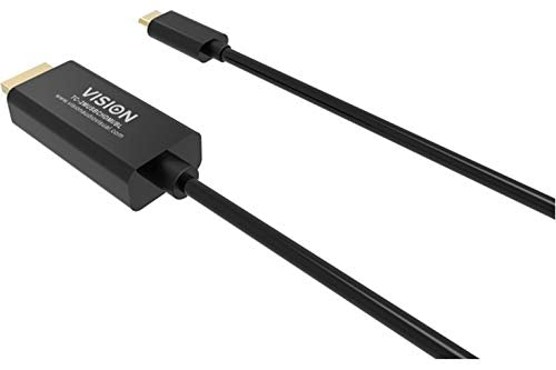 VISION Professional installation-grade USB-C to HDMI cable - LIFETIME WARRANTY - 4K @ 60 Hz - USB-C 3.1 (M) to HDMI (M) - outer diameter 4.5 mm - 32 AWG - 2 m - black