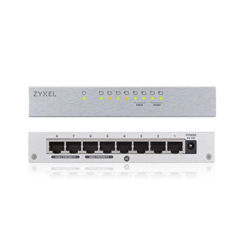 Best Value Zyxel 8-Port Desktop Gigabit Ethernet Switch - metal housing, 5 Year Warranty, UK Plug [GS108B]