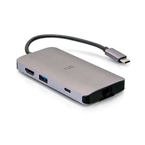 C2G USB-C« Mini Dock with HDMI, 2x USB-A, Ethernet, SD Card Reader, and USB-C Power Delivery up to 100W - 4K 30Hz - Docking station - USB-C / Thunderbolt 3 - HDMI - GigE