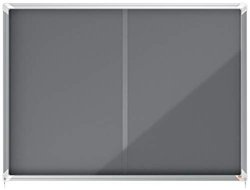 Nobo Premium Plus Grey Felt Lockable Notice Board 18Xa4 Dd