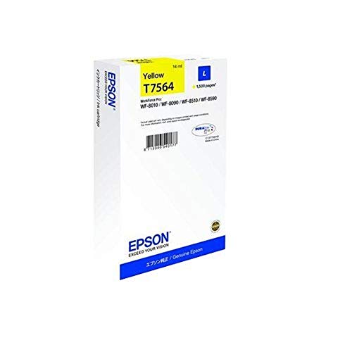 Epson T7564 - 14 ml - L size - yellow - original - ink cartridge - for WorkForce Pro WF-8010, WF-8090, WF-8090 D3TWC, WF-8510, WF-8590, WF-8590 D3TWFC