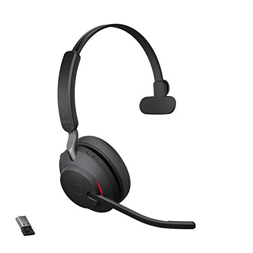 Jabra Evolve 2 65 UC Bluetooth 5.0 USB A Noise Isolating On Ear Mono Headset DSP Function Boom Microphone