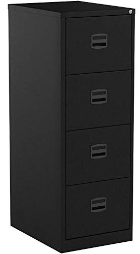 Qube by Bisley 4 Drawer Filing Cabinet Black BS0009