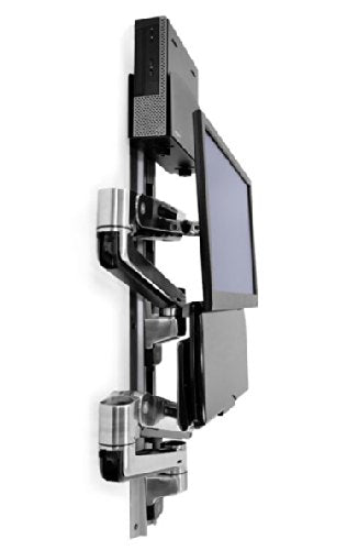 Ergotron LX Sit-Stand Wall Mount System - Mounting kit (wall arm, CPU holder, mouse holder, 2 track covers, keyboard arm, 2 cable channels, wrist rest) for LCD display / keyboard / mouse / CPU - polished aluminium - screen size: 42" - wall-mountable