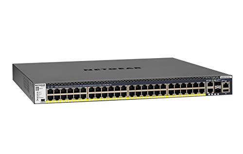 NETGEAR M4300-52G-PoE+ - Switch - L3 - Managed - 2 x 10/100/1000/10000 + 2 x 10 Gigabit SFP+ + 48 x 10/100/1000 (PoE+) - front to back airflow - rack-mountable - PoE+ (860 W)