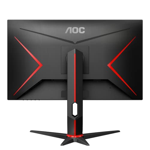 AOC Gaming Q27G2S - G2 Series - LED monitor - 27" - 2560 x 1440 QHD @ 165 Hz - IPS - 350 cd/mï¿½ - 1000:1 - 1 ms - 2xHDMI, DisplayPort - matte black front, matte black/red back side