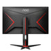 AOC Gaming Q27G2S - G2 Series - LED monitor - 27" - 2560 x 1440 QHD @ 165 Hz - IPS - 350 cd/mï¿½ - 1000:1 - 1 ms - 2xHDMI, DisplayPort - matte black front, matte black/red back side